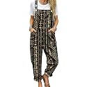 YESNO Women39s Overalls Cotton Boho Casual Floral