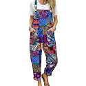 YESNO Women39s Overalls Cotton Boho Casual Floral