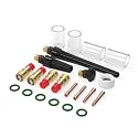 YESWELDER 22Pcs TIG Welding Torch Stubby Gas Lens #10 Glass Cup Kit