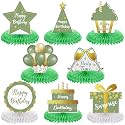 Yexiya 8 Pcs Sage Green Birthday Centerpiece Table Decoration