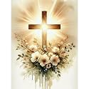 Yezavesu Christian Cross Diamond Art Kits for Adults Beginners 12x16 Inch