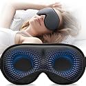 YFONG Weighted Sleep Mask for Women Men, 3D Light Blocking Eye Mask, Gray