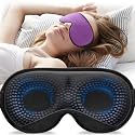 YFONG Weighted Sleep Mask for Women Men, 3D Light Blocking Eye Mask, Purple