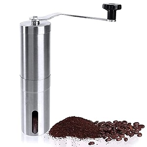 manual coffee grinder adjustable ceramic burr mill portable hand stainless steel coffee grinder