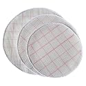 Yglnden 2 Pieces Blank Rug Round Cushions Hooking Mesh Canvas Kit with 2 Pieces Wooden Bent Latch Hook Tool for DIY Latch Hook Rug Tapestry Canvas （45x45cm）