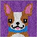 Yglnden Latch Hook Kits Rug Dog Crochet Yarn Cushion Colour Pre-Printed Canvas Rug Needlework DIY Hook and Latch Kit Christmas Home Decoration 30x30cm/12 X12in