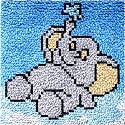Yglnden Latch Hook Kits Rug Elephant Crochet Yarn Cushion Colour Pre-Printed Canvas Rug Needlework DIY Hook and Latch Kit Christmas Home Decoration 30x30cm/12 X12inch