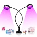 LED Black Light Dual Head, 10W UV Resin Light Fixture with Clamp, 395-405nm UV Gooseneck Lamp USB Powered for Blacklight Party, Stage Lighting, Resin Cure, 3D Printing, Glow in The Dark