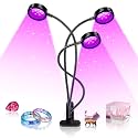 LED Black Light Dual Head, 15W UV Resin Light Fixture with Clamp, 395-405nm UV Gooseneck Lamp USB Powered for Black Light Party, Stage Lighting, Resin Cure, 3D Printing, Glow in The Dark