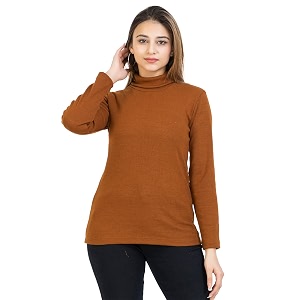 YHA Womens High Neck Full Sleeves Solid