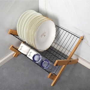 metal yhk dish rack for kitchen counter dish drying racks with drainboard 2 tier dish drainer rack and utensil holder 32 x 8 x 8 centimeters black yk-01