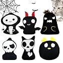 Cat Catnip Toys Halloween Cat Chew Toy Bite Resistant Catnip Toys Set of 6 Ghost Monster 2-Sided Catnip Filled Teething Chew Toys Halloween Pet Gift for Kitten Cats