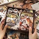 yifely Paper Vintage Aesthetic Scrapbook Kit Scrapbooking Supplies Kit with Bullet Junk Journal,Stationery,A6 Grid Notebook with Graph Ruled Page DIY Journaling Gift for (Whispering Pages)