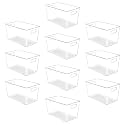 YIHONG 10 Pack Clear Storage Bins, Pantry Organizer Bins with Handle, XL