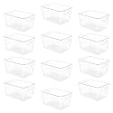 YIHONG 12 Pack Clear Storage Bins, Pantry Organizer Bins with Handle, Large