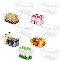 YIHONG Clear Pantry Storage Organizer Bins, 10 Pack Plastic Food Storage Bins with Handle for Kitchen,Refrigerator, Freezer,Cabinet Organization and Storage