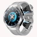 Yihou Smart Watch with Earbuds 2 in 1 Watch with Earbuds for Men Fitness Tracker with Sleep Tracker Heart Rate Monitor for Android iOS Silivery Silicone