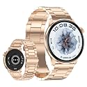 Yihou Smart Watches Fitness Tracker for Women Fitness Watch with Heart Rate Monitor Sleep Monitoring Bluetooth Call for Android iOS Rosegold Steel
