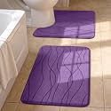 YIHOUSE Bathroom Rugs Set 2 Piece, Memory Foam Bath Mat Purple