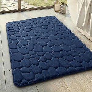 YIHOUSE Memory Foam Bath Mat Cobblestone Bathroom