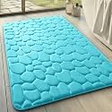 YIHOUSE Memory Foam Bath Mat Cobblestone Bathroom