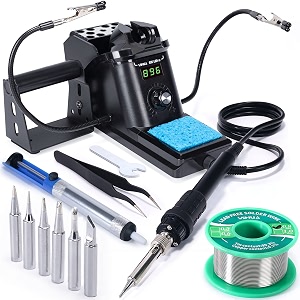 yihua 926 iii 60w digital soldering iron station with 2 helping hands 194f896f adjustable precise temp cf switch sleep amp calibration functions  6 extra solder tips solder sucker amptweezers