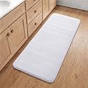 Yimobra Bathroom Runner 55"x24", Non Slip Memory Foam Bath Mat, Super Soft Water Absorbent Hallway Carpet, Machine Washable Rug for Vanity Tub Shower, White