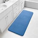 Yimobra Bathroom Runner 55"x24", Non Slip Memory Foam Bath Mat, Super Soft Water Absorbent Hallway Carpet, Machine Washable Rug for Vanity Tub Shower, Blue