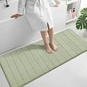 Yimobra Bathroom Runner 55"x24", Non Slip Memory Foam Bath Mat, Super Soft Water Absorbent Hallway Carpet, Machine Washable Rug for Vanity Tub Shower, Sage Green