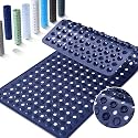 Yimobra Bathtub Mat Non Slip, 27.5"X15.5" Machine Washable Shower Floor Mat, Soft on Feet, Bathmat with Drain Holes and Suction Cups, Bathroom Essentials, Dark Blue