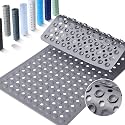 Yimobra Bathtub Mat Non Slip, 27.5"X15.5" Machine Washable Shower Floor Mat, Soft on Feet, Bathmat with Drain Holes and Suction Cups, Bathroom Essentials, Grey