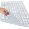 Yimobra Bathtub Mat Non Slip, 27.5"X15.5" Machine Washable Shower Floor Mat, Soft on Feet, Bath Mat with Drain Holes and Suction Cups, Bathroom Essentials, Clear