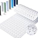 Yimobra Bathtub Mat Non Slip, 27.5"X15.5" Machine Washable Shower Floor Mat, Soft on Feet, Bathmat with Drain Holes and Suction Cups, Bathroom Essentials, White