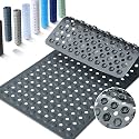 Yimobra Bathtub Mat Non Slip, 34.5"X15.5" Long Shower Mat for Inside Shower, Machine Washable Bath Mat with Drain Holes &amp; Strong Suction Cups, Soft on Feet, Bathroom Essentials, Dark Grey