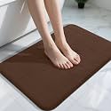 Yimobra Brown Bath Mat 31.5x20 Inch, Super Soft Absorbent Memory Foam Bathroom Rug Non Slip, Quick Dry, Machine Washable Floor Carpet for Tub Shower, Home Decor Accessories