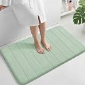 Yimobra Large Bath Mat 36"x24", Super Soft Quick Dry Memory Foam Bathroom Rug, Water Absorbent, Non Slip Backing Machine Washable for Tub Shower, Thick Comfort Support, Pale Green
