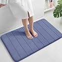 Yimobra Large Bath Mat 36"x24", Super Soft Quick Dry Memory Foam Bathroom Rug, Water Absorbent, Non Slip Backing Machine Washable for Tub Shower, Thick Comfort Support, Navy Blue