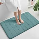 Yimobra Large Bath Mat 36"x24", Super Soft Quick Dry Memory Foam Bathroom Rug, Water Absorbent, Non Slip Backing Machine Washable for Tub Shower, Thick Comfort Support, Teal