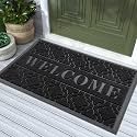 Yimobra Large Welcome Door Mat, 36 x 24 in, Black