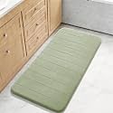 Yimobra Long Bath Mat 44"x24", Super Soft Quick Dry Memory Foam Bathroom Rug, Water Absorbent, Non Slip Backing Machine Washable for Tub Shower, Thick Comfort Support, Sage Green