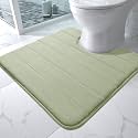 Yimobra Memory Foam Toilet Bath Mat U-Shaped, Soft and Comfortable, Super Water Absorption, Non-Slip, Thick, Machine Wash &amp; Easier to Dry for Bathroom Commode Contour Rug, 24 X 20 Inches, Sage Green