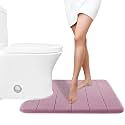 Yimobra Memory Foam Toilet Bath Mat U-Shaped, 24 X 20 Inches,Soft and Comfortable, Super Water Absorption, Non-Slip, Machine Wash and Easier to Dry for Bathroom Commode Contour Rug, Mauve