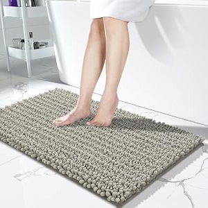 yimobra original luxury chenille bath mat 441 x 24 inches soft shaggy and comfortable large size super absorbent and thick non-slip machine washable perfect for bathroom sand