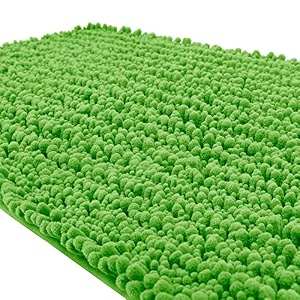 yimobra original luxury chenille bath mat 362 x 24 inches soft shaggy and comfortable large size super absorbent and thick non-slip machine washable perfect for bathroom moss
