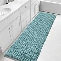Yimobra Bathroom Runner Rug 70x24 Inch - Extra Long Non Slip Chenille Bath Mat, Soft &amp; Absorbent, Machine Washable Shaggy Hallway Carpet for Vanity Tub Shower, Teal Blue Home Decor Accessories