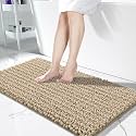 Yimobra Bathroom Runner Rug 55x24 Inch - Extra Long Non Slip Chenille Bath Mat, Soft &amp; Absorbent, Machine Washable Shaggy Hallway Carpet for Vanity Tub Shower, Camel Home Decor Accessories