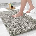 Yimobra Original Luxury Chenille Rectangular Bath Mat,32 X 20 Inches,Soft Shaggy And Comfortable,Large Size,Super Absorbent And Thick,Non-Slip,Machine Washable,Perfect For Bathroom,Sand