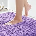Yimobra Original Luxury Chenille Bath Mat, 55.1 x 24 Inches, Soft Shaggy and Comfortable, Large Size, Super Absorbent and Thick, Non-Slip, Machine Washable, Perfect for Bathroom, Lavender