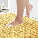 Yimobra Original Luxury Chenille Bath Mat, 60.2 x 24 Inches, Soft Shaggy and Comfortable, Large Size, Super Absorbent and Thick, Non-Slip, Machine Washable, Perfect for Bathroom, Yellow
