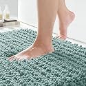 Yimobra Original Luxury Chenille Bath Mat, 55.1 x 24 Inches, Soft Shaggy and Comfortable, Large Size, Super Absorbent and Thick, Non-Slip, Machine Washable, Perfect for Bathroom, Greyish Green